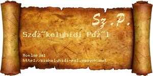 Székelyhidi Pál névjegykártya