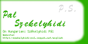 pal szekelyhidi business card